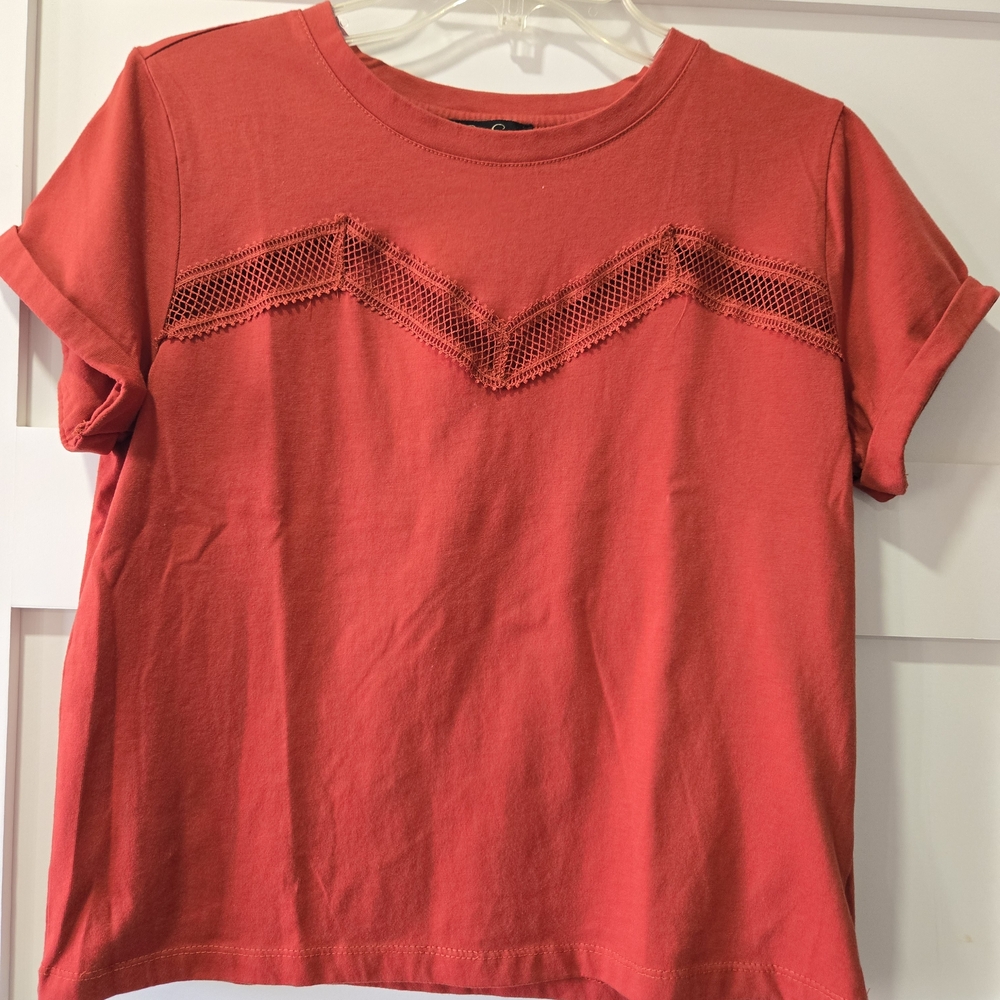 Jessica Simpson Coral Lace Accent Tee